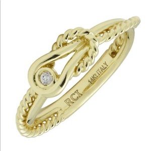 Phillip Gavriel Hercules Knot Ring in 14kt Yellow Gold with Diamond (.02ct)